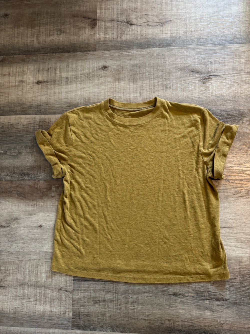 a new day Mustard Yellow/green Short Sleeve Crewneck Tee